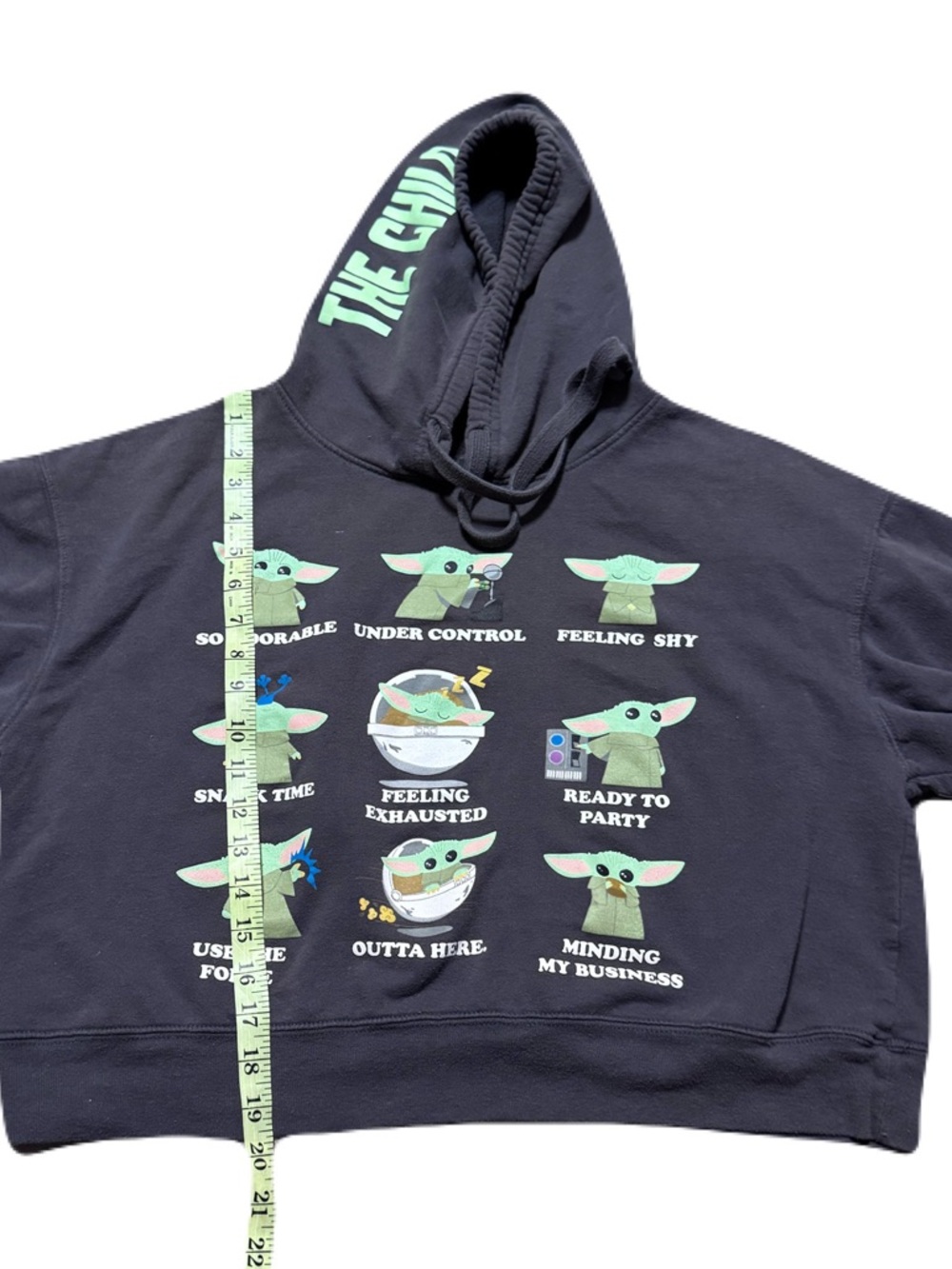 Star Wars “The Child” (Baby Yoda/Grogu) Cropped Hoodie – Junior Size – Gray XXL - Picture 15 of 16